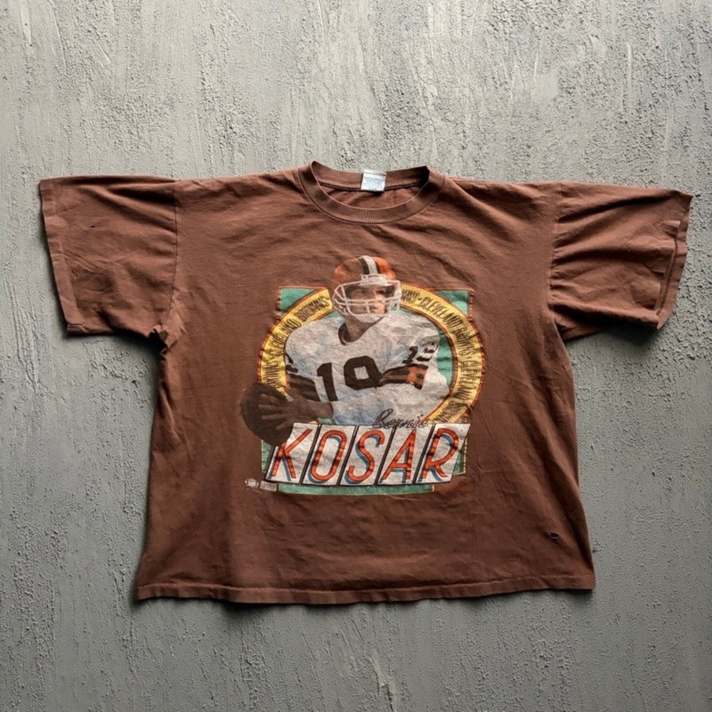 Vintage Cleveland Browns Shirt Large Brown 1990s Bernie Kosar NFL